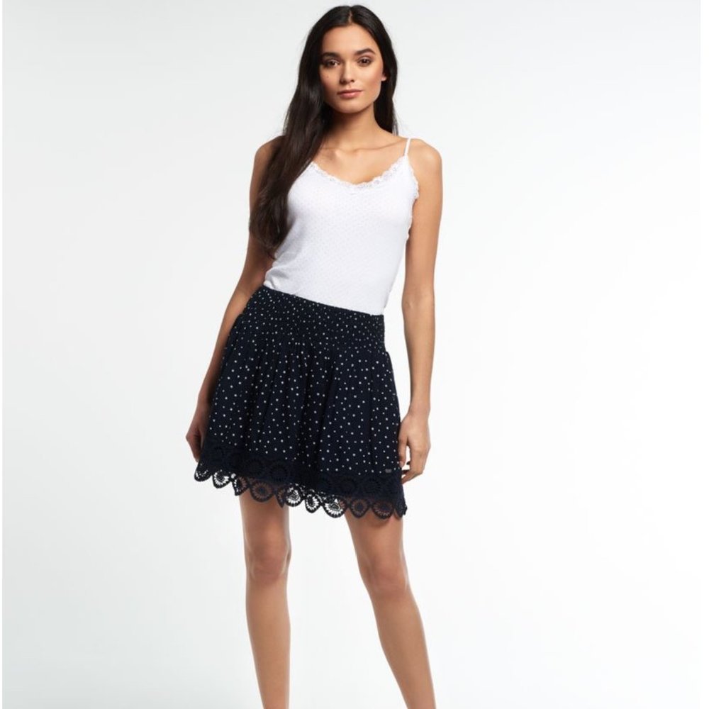 Superdry "Lacy Prarie" Navy Blue Mini Skirt XS